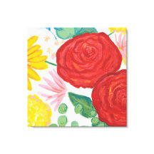 Rose Wasserfarbe Natur Rot Gelb Floral
