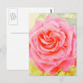 Rose Wasserfarbe Postkarte (Vorne/Hinten)