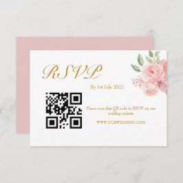 ROSE Wasserfarbe QR-Code RSVP Karte