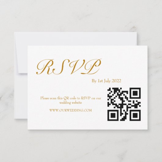 ROSE Wasserfarbe QR-Code RSVP Karte (Vorderseite)
