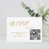 ROSE Wasserfarbe QR-Code RSVP Karte (Stehend Vorderseite)