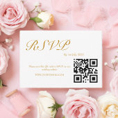 ROSE Wasserfarbe QR-Code RSVP Karte