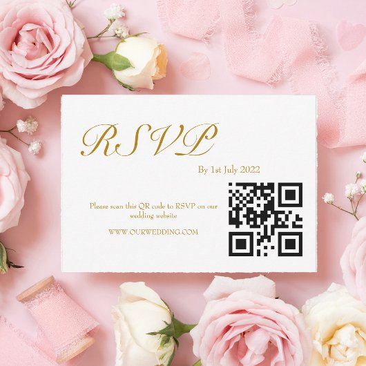 ROSE Wasserfarbe QR-Code RSVP Karte