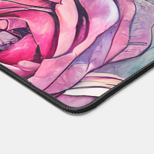 Rose Wasserfarbe Schreibtischunterlage (Ecke)