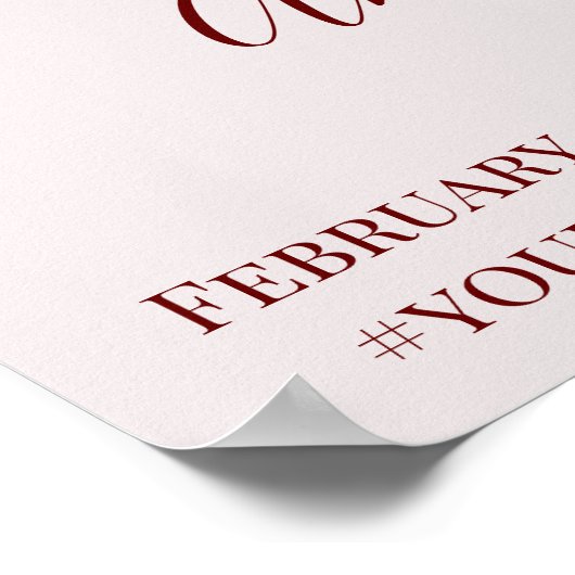 Rose Wasserfarbe Tee Brautparty Begrüßungszeichen Poster (Ecke)