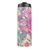 Rose Wasserfarbe Thermosbecher (Vorderseite)