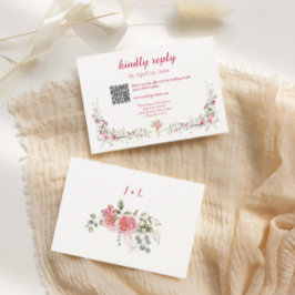 Rose Wasserfarbe und Christliche Hochzeit RSVP Karte