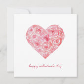 Rose Wasserfarbe Valentinstag Feiertagskarte (Vorderseite)
