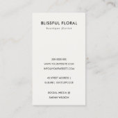 ROSE WASSERFARBE VISITENKARTE (Rückseite)