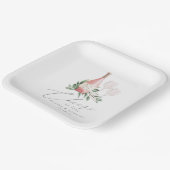 Rose Wasserfarbe Wein Botanische Feiern zur Liebe Pappteller (Gewinkelt)