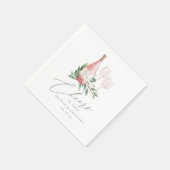 Rose Wasserfarbe Wein Botanische Feiern zur Liebe Serviette (Ecke)