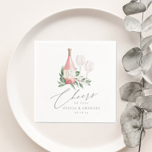 Rose Wasserfarbe Wein Botanische Feiern zur Liebe Serviette