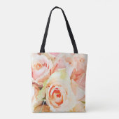Rose Wasserfarbe zeichnen Tasche (Rückseite)