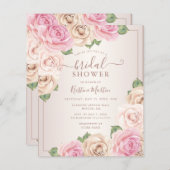 Rose Wasserfarben Brautparty laden ein (Vorne/Hinten)