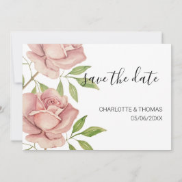 Rose Wasserfarben Handgestrichen Save The Date