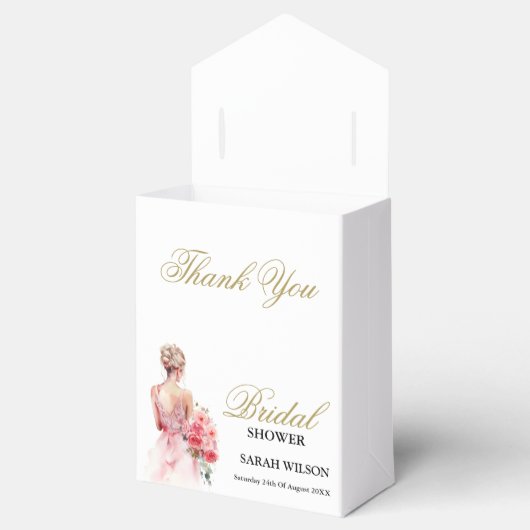 Rose Wasserfarben Hochzeitszunge Geschenkschachtel (Geöffnet)