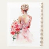 Rose Wasserfarben Hochzeitszunge Planer (Rückseite)