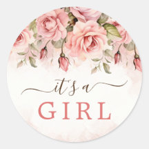 Rose Wasserfarben Kinderdusche Es ist ein Mädchen