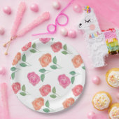 Rose Wasserfarben Pappteller (Party)