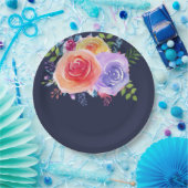 Rose Wasserfarben Pappteller (Party)