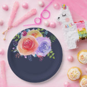 Rose Wasserfarben Pappteller (Party)
