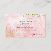 Rose Wasserfarben Quarz & Imitate Visitenkarte (Rückseite)