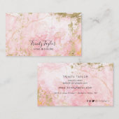 Rose Wasserfarben Quarz & Imitate Visitenkarte (Vorne/Hinten)