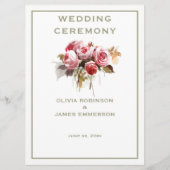 Rose Wasserfarben Rose - Festprogramm Programm (Vorderseite)