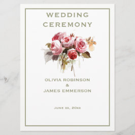 Rose Wasserfarben Rose - Festprogramm Programm