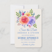 Rose Wasserfarben Save The Date (Vorderseite)