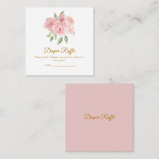 ROSE Wasserfarben-Windeln Begleitkarte (Vorne/Hinten)