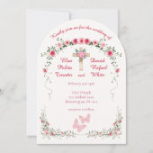 Rose Wasserfarbener Christlicher Hochzeitsplatz Einladung (Vorderseite)