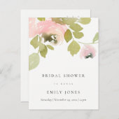 ROSE WASSERFARBENES BRAUTPARTY EINLADUNGSPOSTKARTE (Vorne/Hinten)