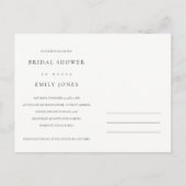 ROSE WASSERFARBENES BRAUTPARTY EINLADUNGSPOSTKARTE (Rückseite)