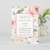 Rose Wasserfarbenfrohe Hochzeit Einladung (Stehend Vorderseite)