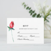 Rose Wasserfarbenfrohe Hochzeit RSVP Karte (Stehend Vorderseite)
