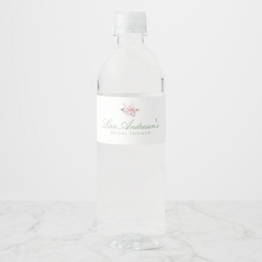 Rose Wasserflasche Wasserflaschenetikett (Vorderseite)