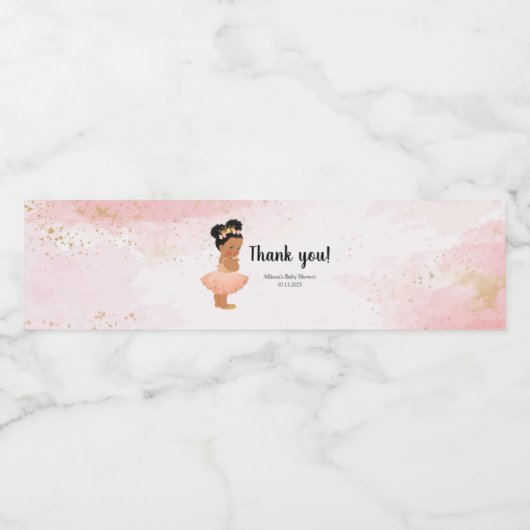 Rose Wasserflaschenetikett (Einzelnes Label)