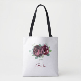Rose Watercolor Burgund Tasche