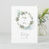 Rose Watercolor Dankeskarte (Stehend Vorderseite)