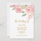 ROSE Watercolor Hochzeit Einladung (Vorderseite)