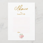 ROSE Watercolor Hochzeit Hinweiskarte (Vorderseite)