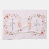Rose Watercolor Personalisiert | Pink Geschirrtuch (Horizontal)