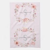 Rose Watercolor Personalisiert | Pink Geschirrtuch (Vertikal)