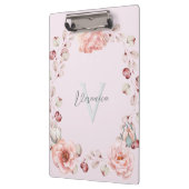 Rose Watercolor Personalisiert | Pink Klemmbrett (Links)