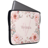 Rose Watercolor Personalisiert | Pink Laptopschutzhülle (Vorne Rechts)