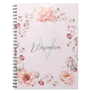 Rose Watercolor Personalisiert Pink Notizblock