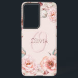 Rose Watercolor Personalisiert | Pink Samsung Galaxy Hülle<br><div class="desc">Laden Sie Ihr elektronisches Gerät mit einem femininen Design Pink Watercolor Rose Wreath Personalisiert Samsung Galaxy Case. Im Case Design finden Sie einen botanischen Kranz,  der mit Aquarellfarben-Rose geschmückt ist und in einem eleganten Skript personalisiert wird. Ideal für diejenigen,  die ein Blumenmotiv mit Aquarellfarben-Blume im Sommer Liebe.</div>