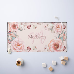 Rose Watercolor Personalisiert   Pink Schreibtischunterlage