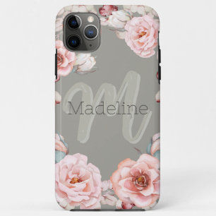 Rose Watercolor Personalisiert   Sage Green Case-Mate iPhone Hülle